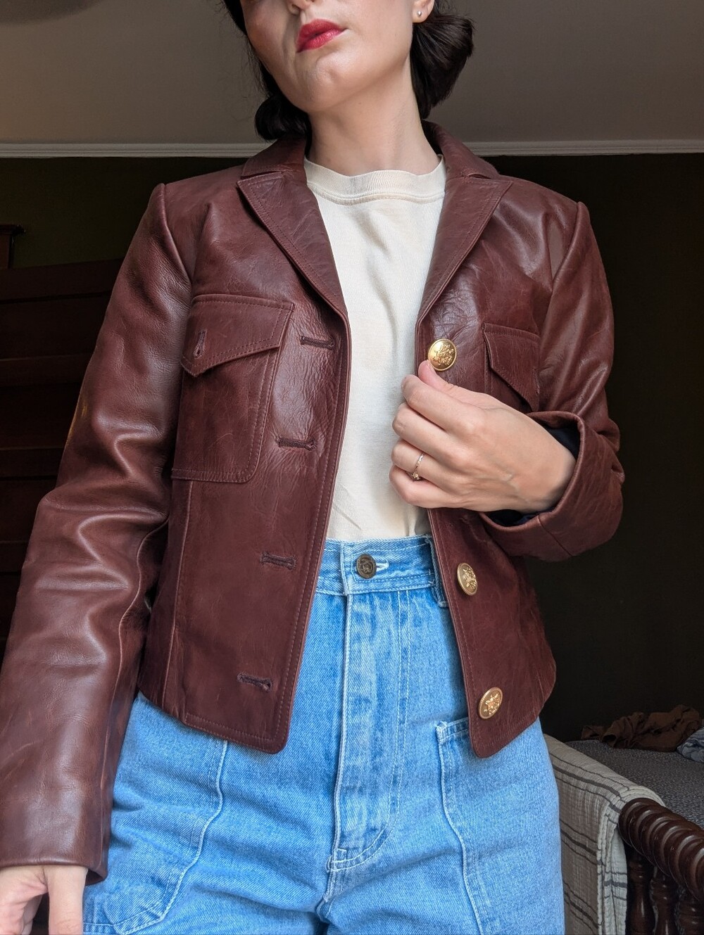 J. Crew Collection Brown Leather Lady Jacket